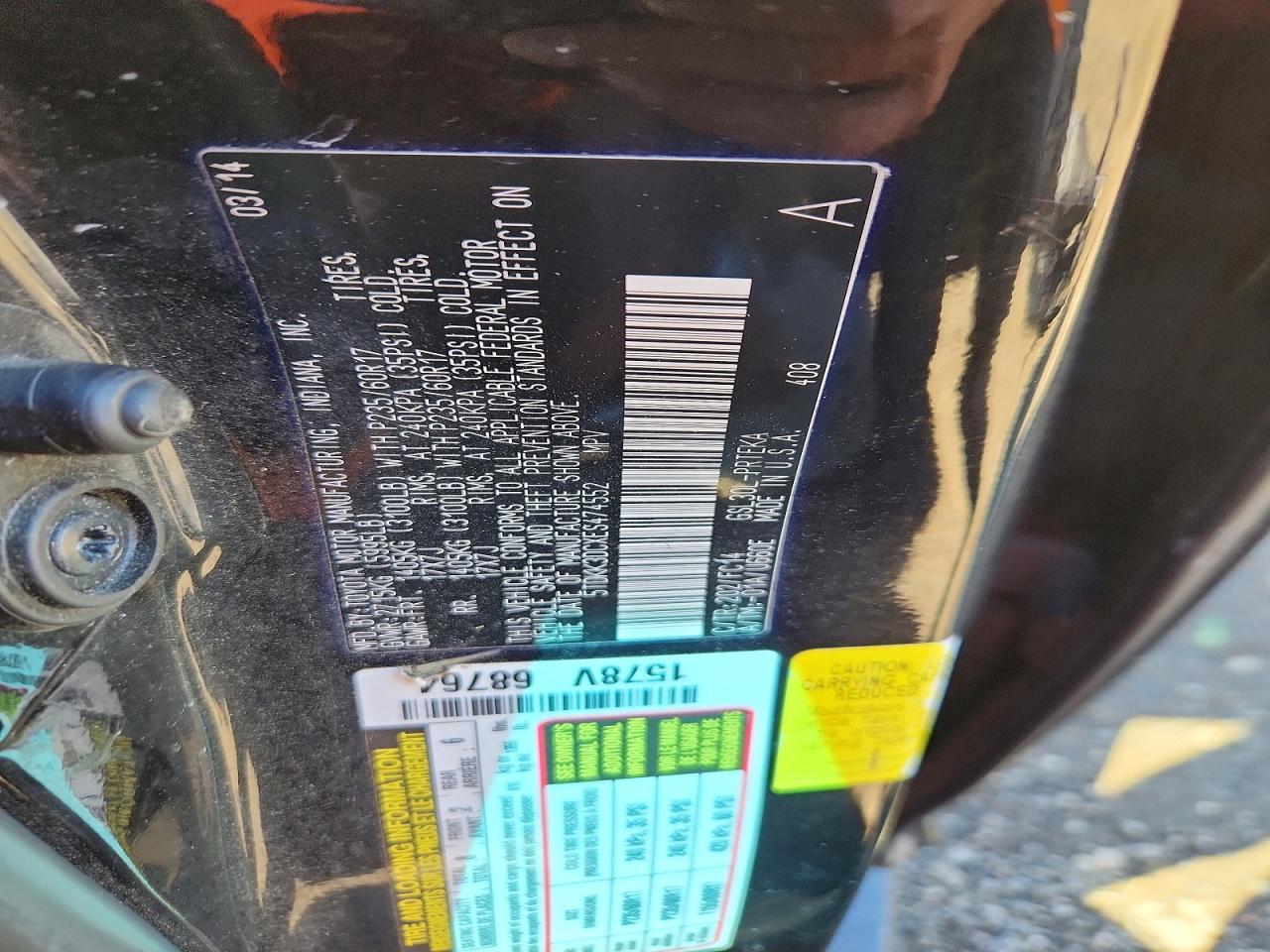 2014 TOYOTA SIENNA