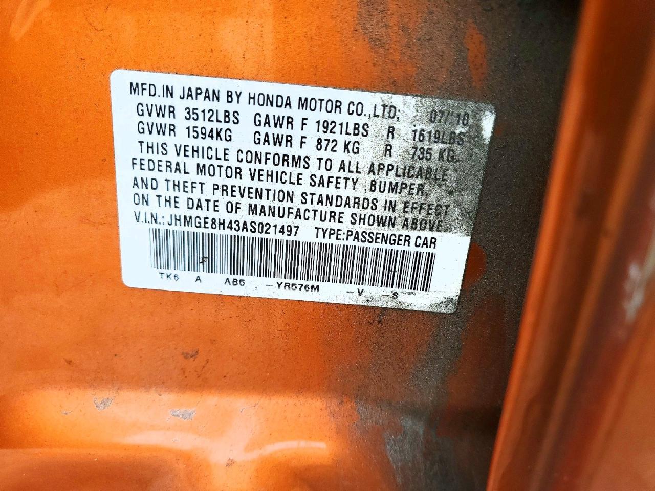 2010 HONDA FIT