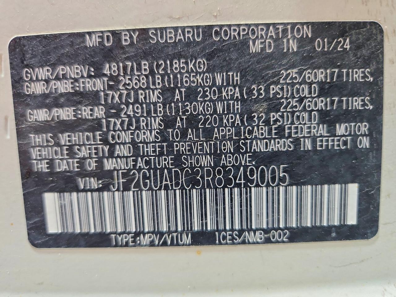 2024 SUBARU Crosstrek