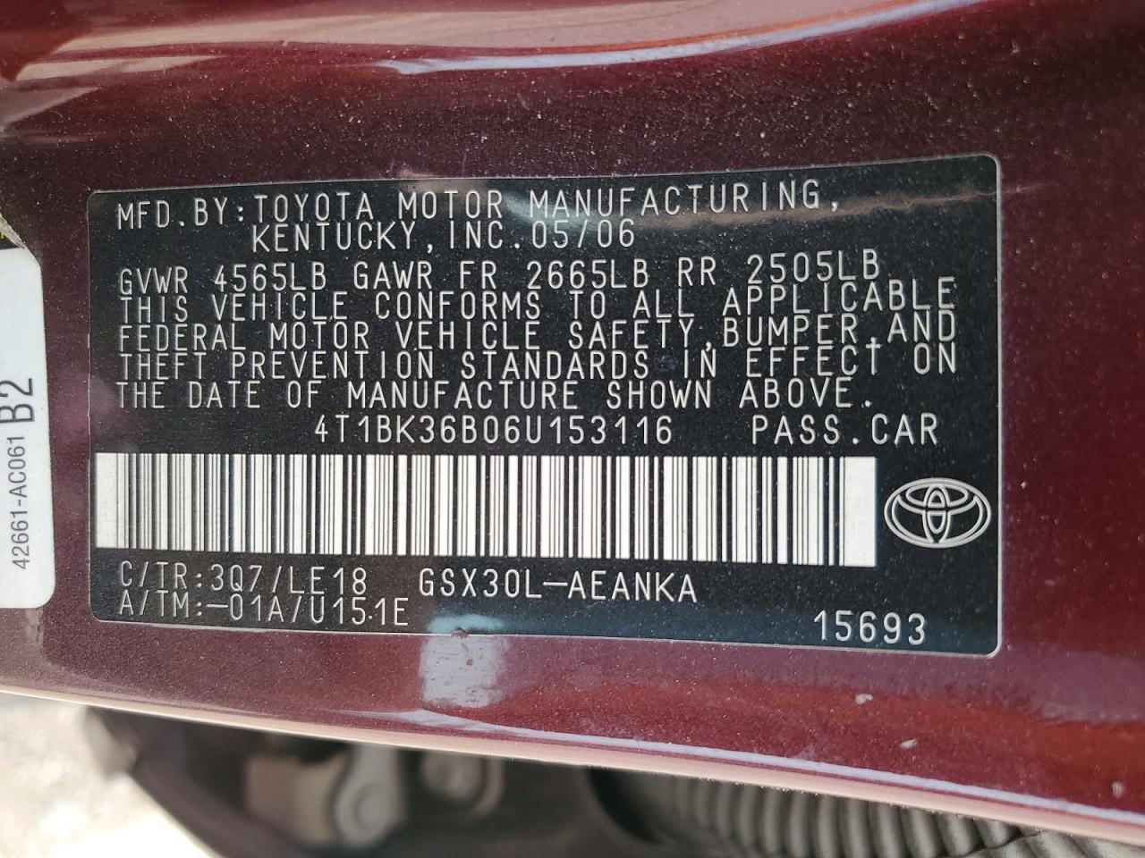 2006 TOYOTA Avalon