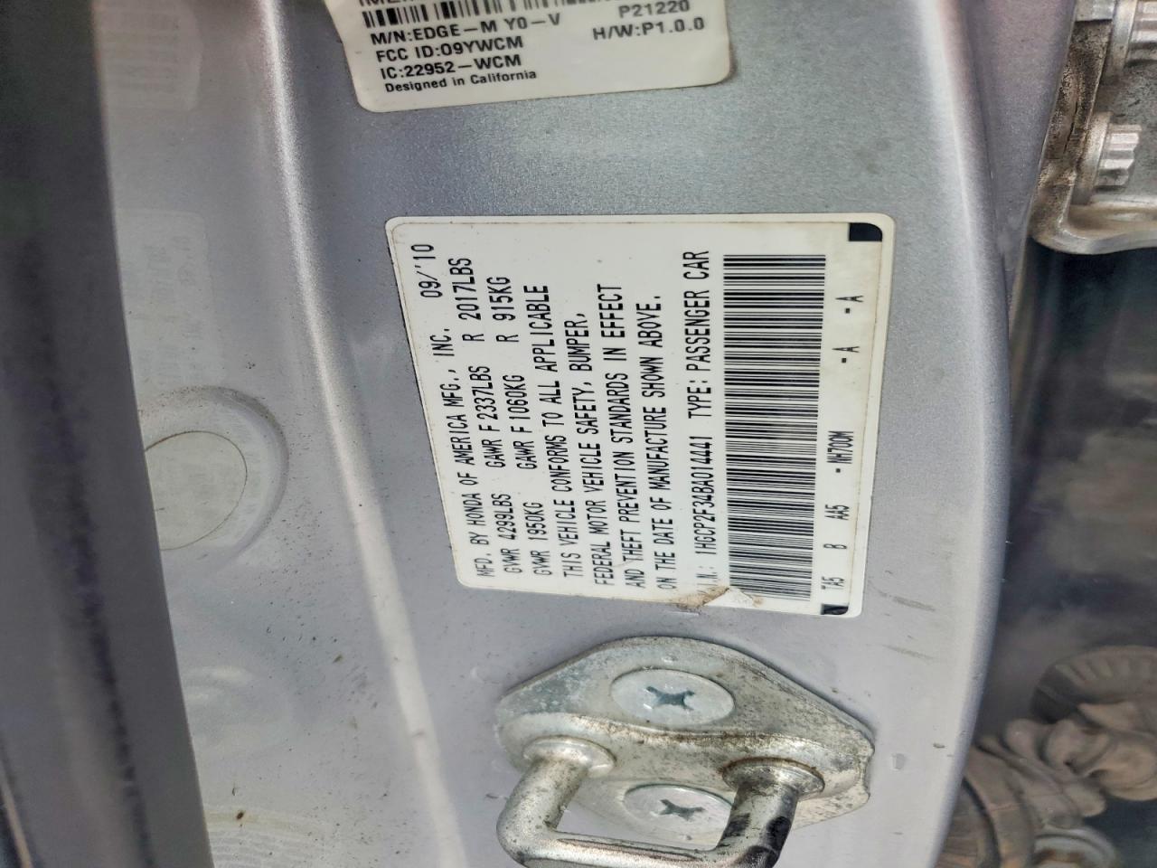 2011 HONDA ACCORD