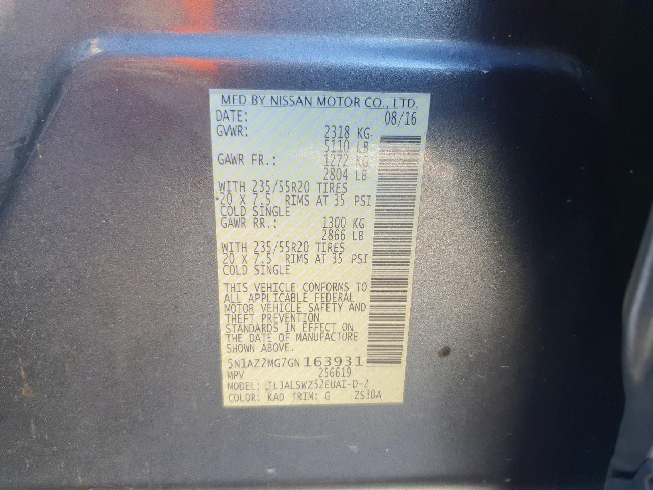 2016 NISSAN MURANO