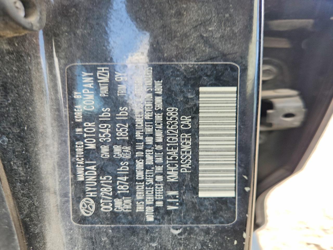 2016 HYUNDAI ACCENT