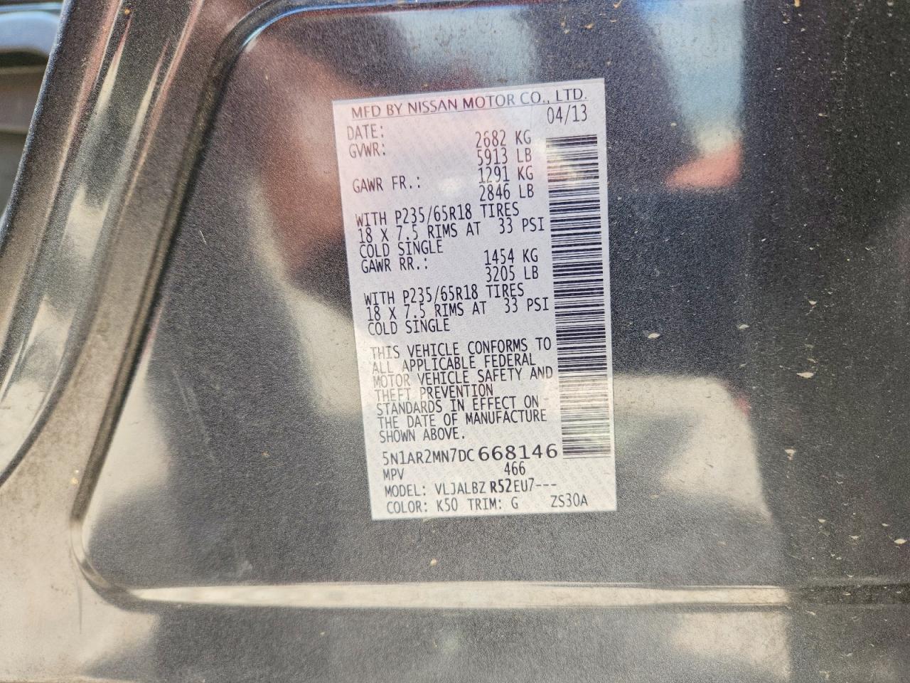 2013 NISSAN PATHFINDER
