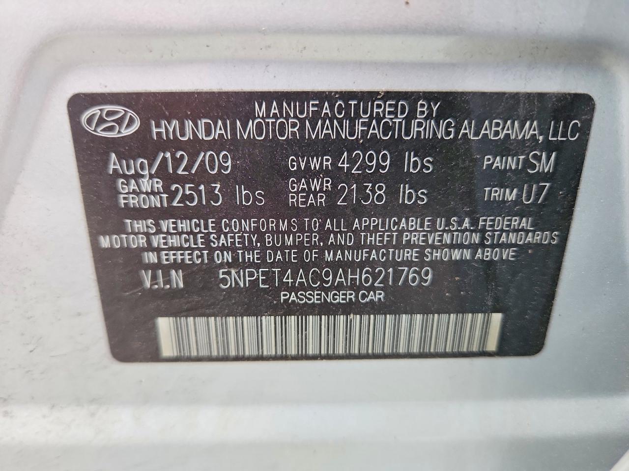 2010 HYUNDAI SONATA