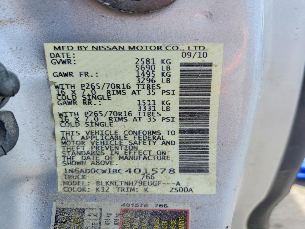 2011 NISSAN Frontier