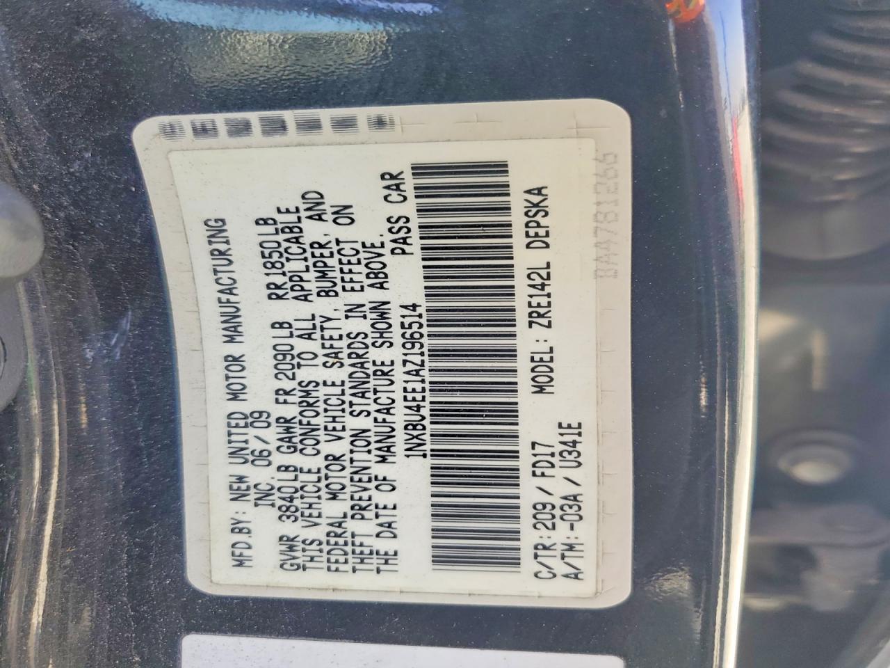 2010 TOYOTA COROLLA