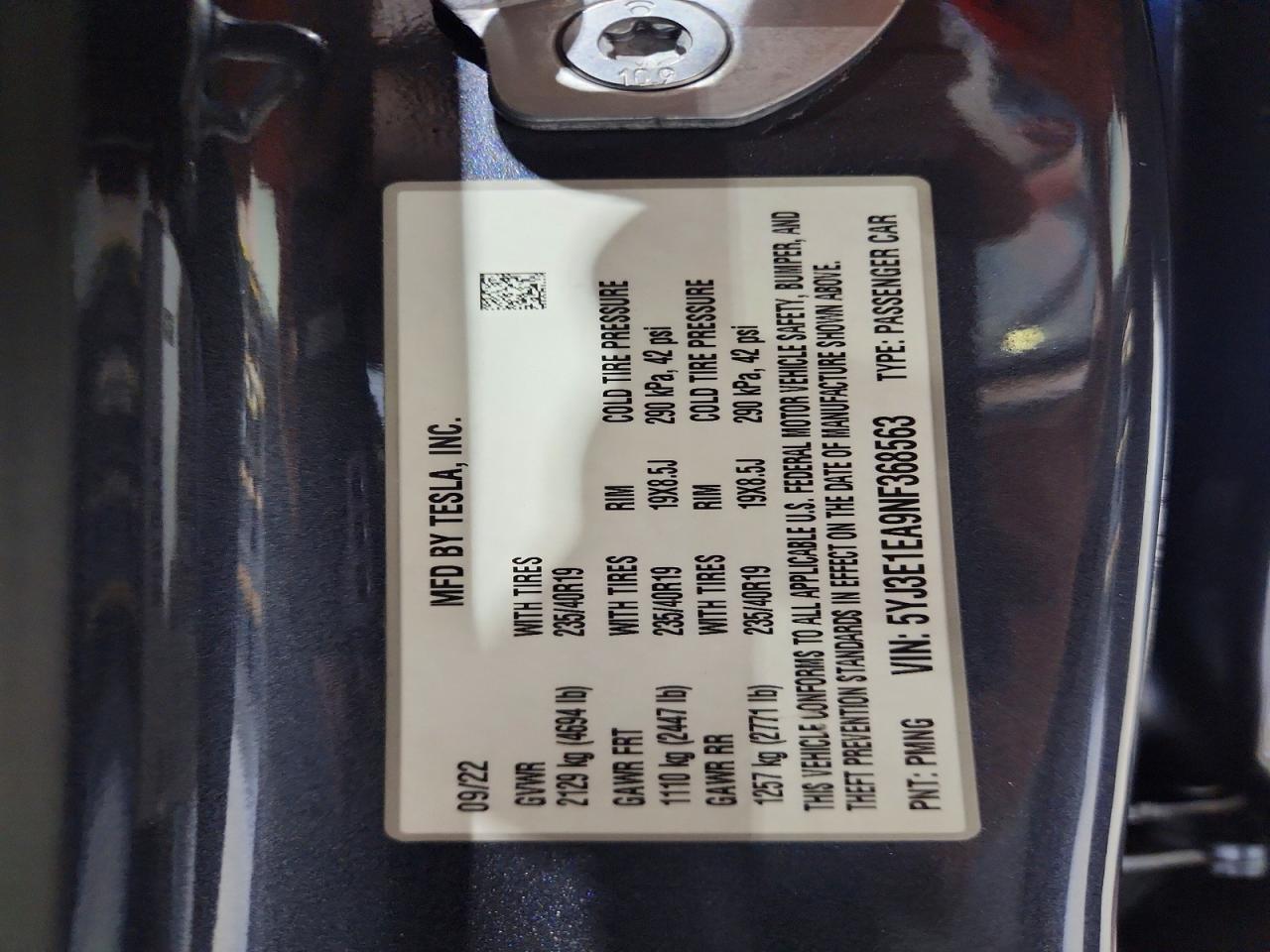 2022 TESLA MODEL 3