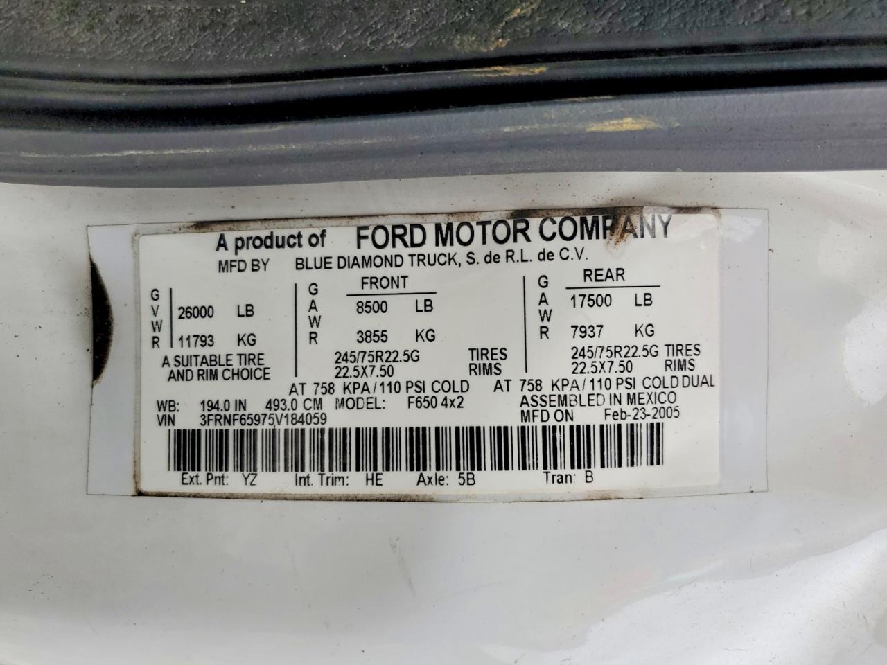 2005 FORD F-650