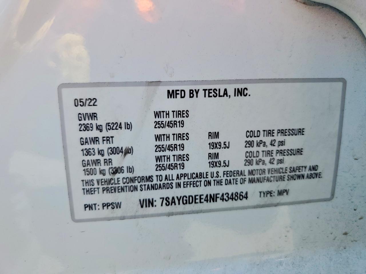 2022 TESLA MODEL Y