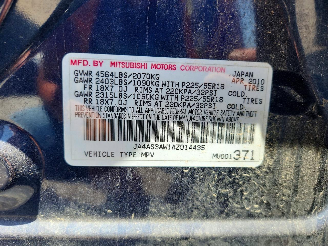 2010 MITSUBISHI outlander