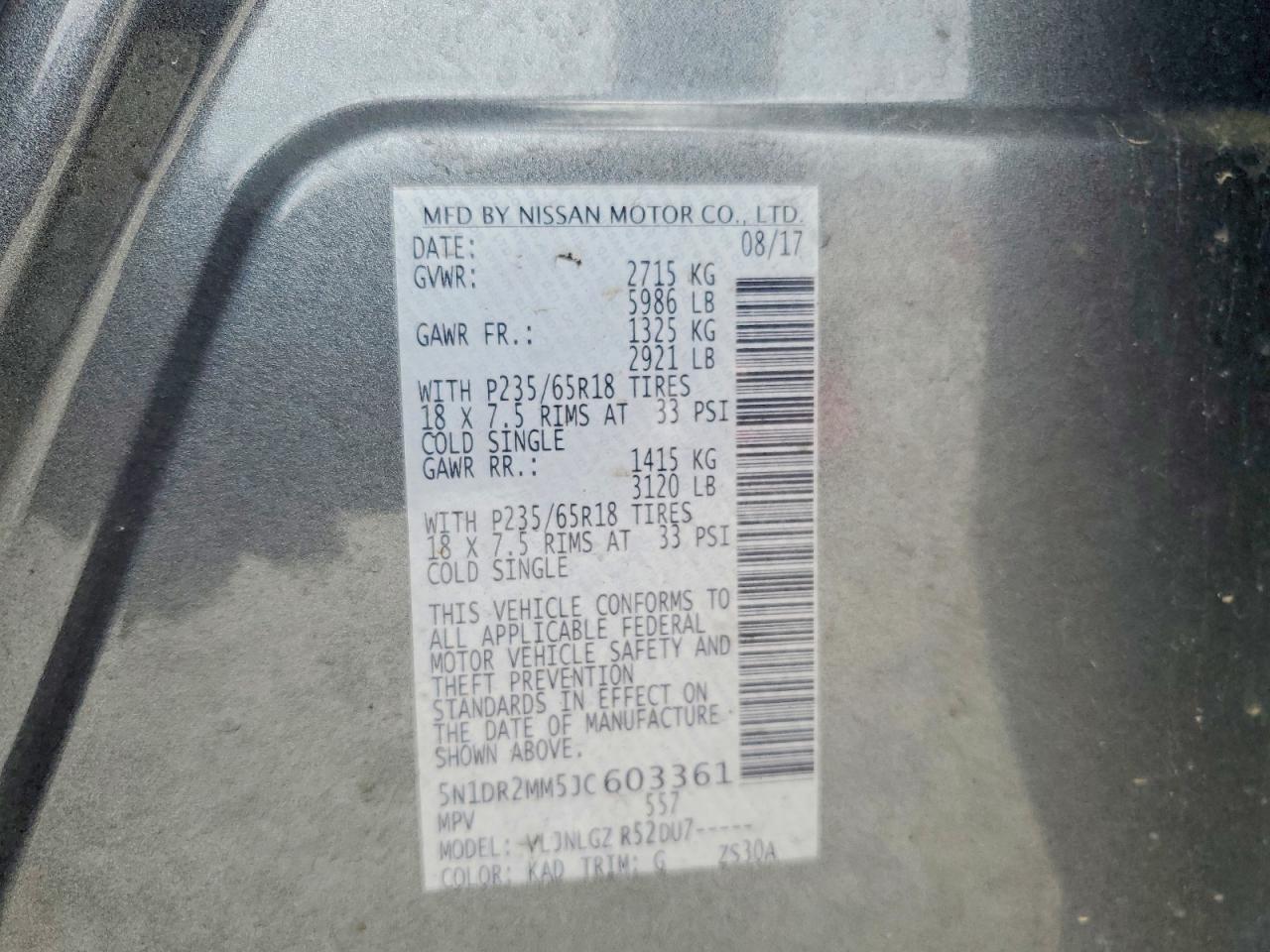 2018 NISSAN PATHFINDER