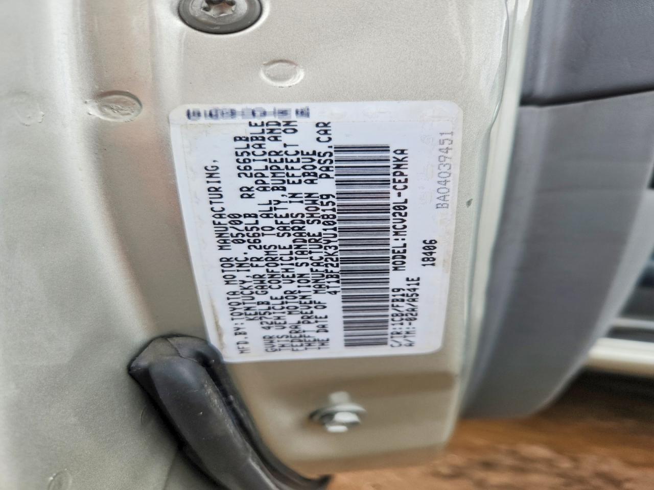 2000 TOYOTA CAMRY