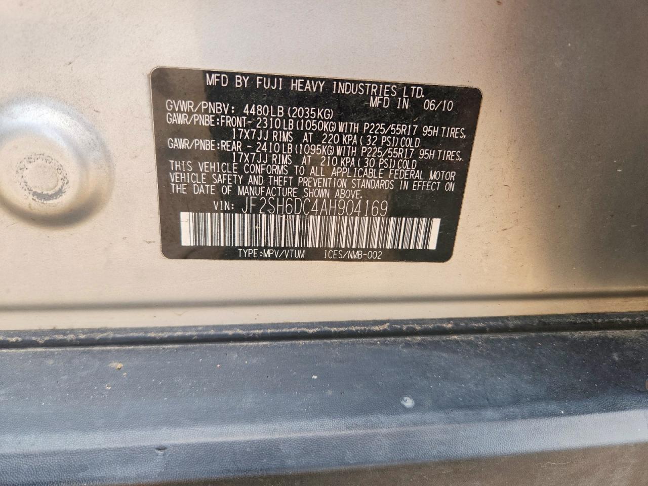 2010 SUBARU FORESTER