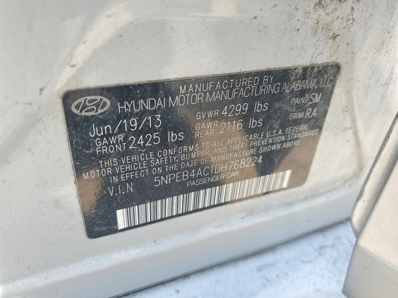 2013 HYUNDAI SONATA