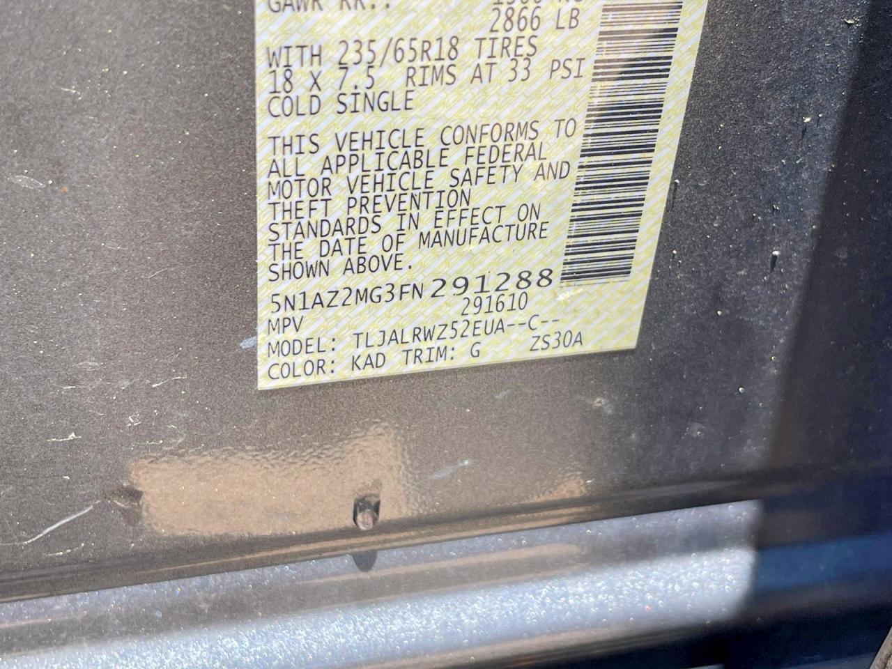 2015 NISSAN MURANO