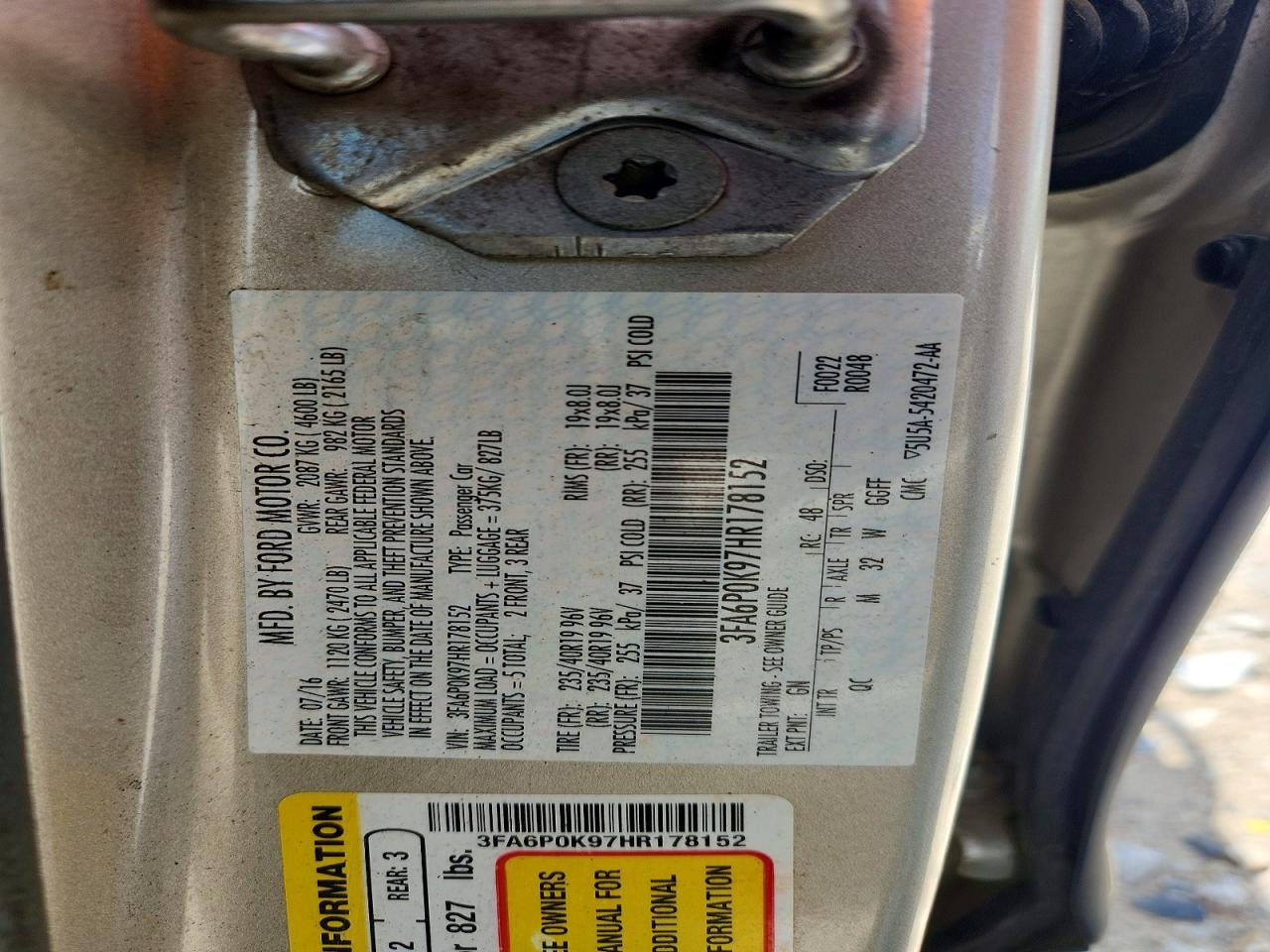 2017 FORD FUSION
