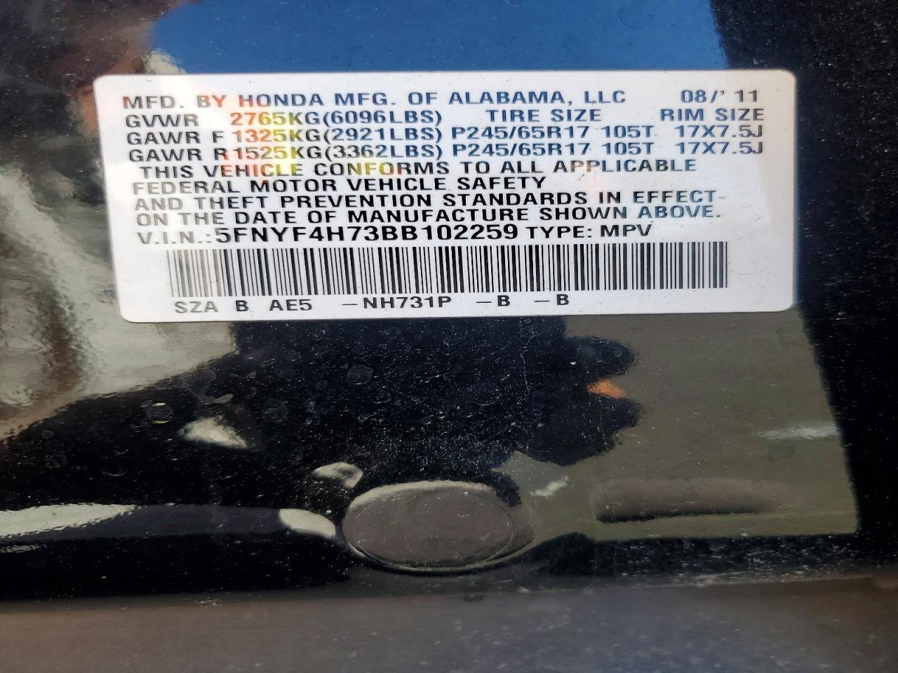 2011 HONDA PILOT