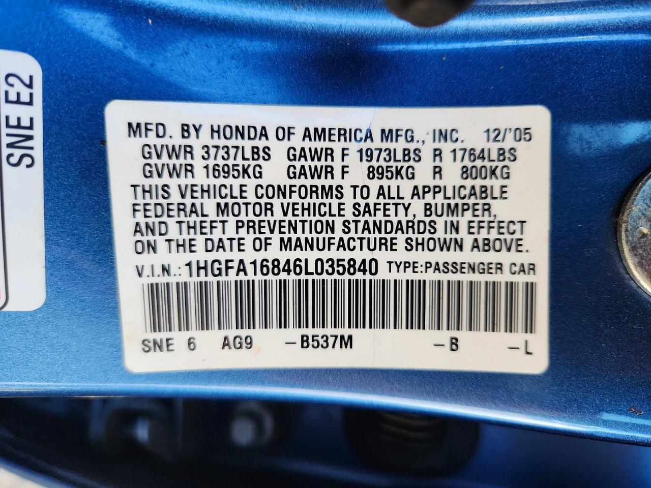 2006 HONDA CIVIC