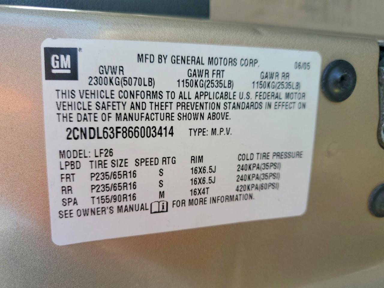 2006 CHEVROLET EQUINOX