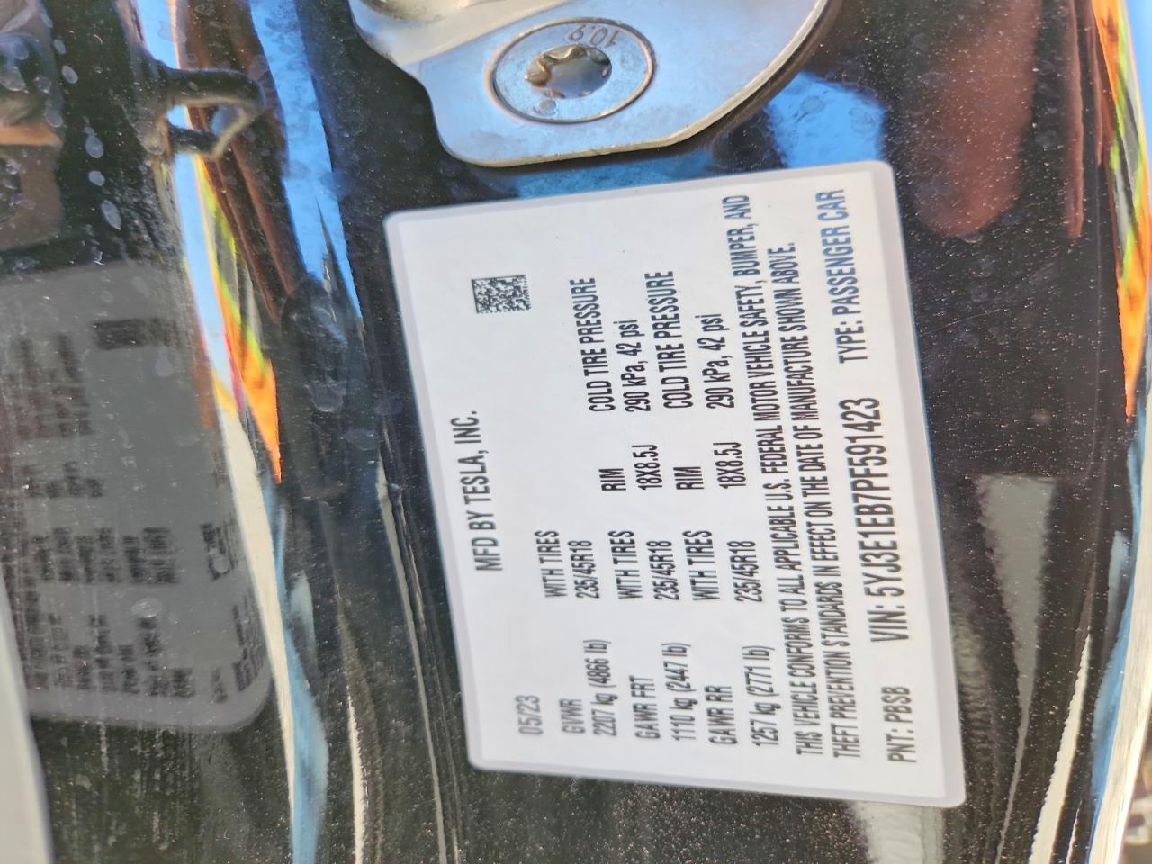 2023 TESLA MODEL 3