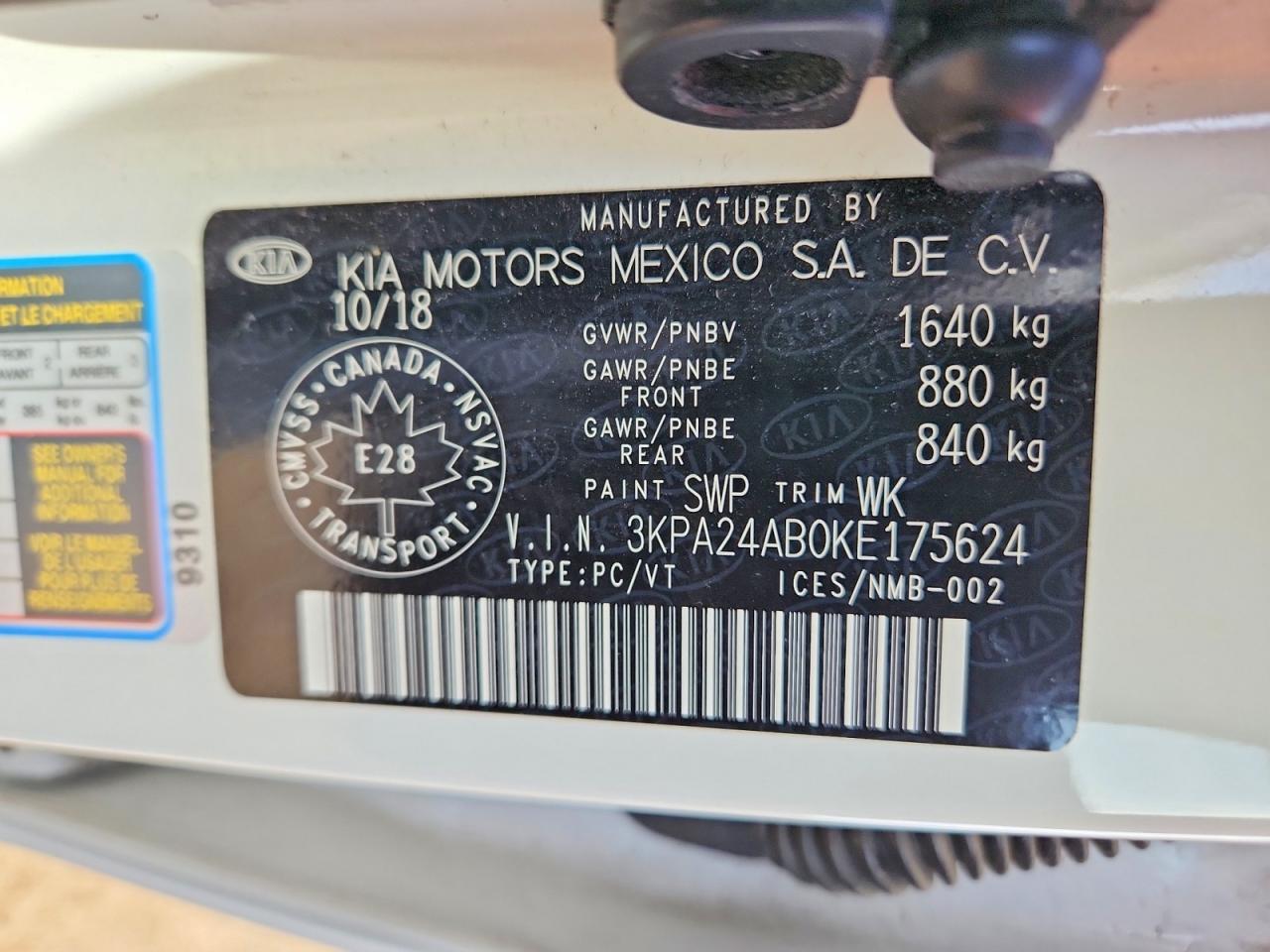 2019 KIA RIO