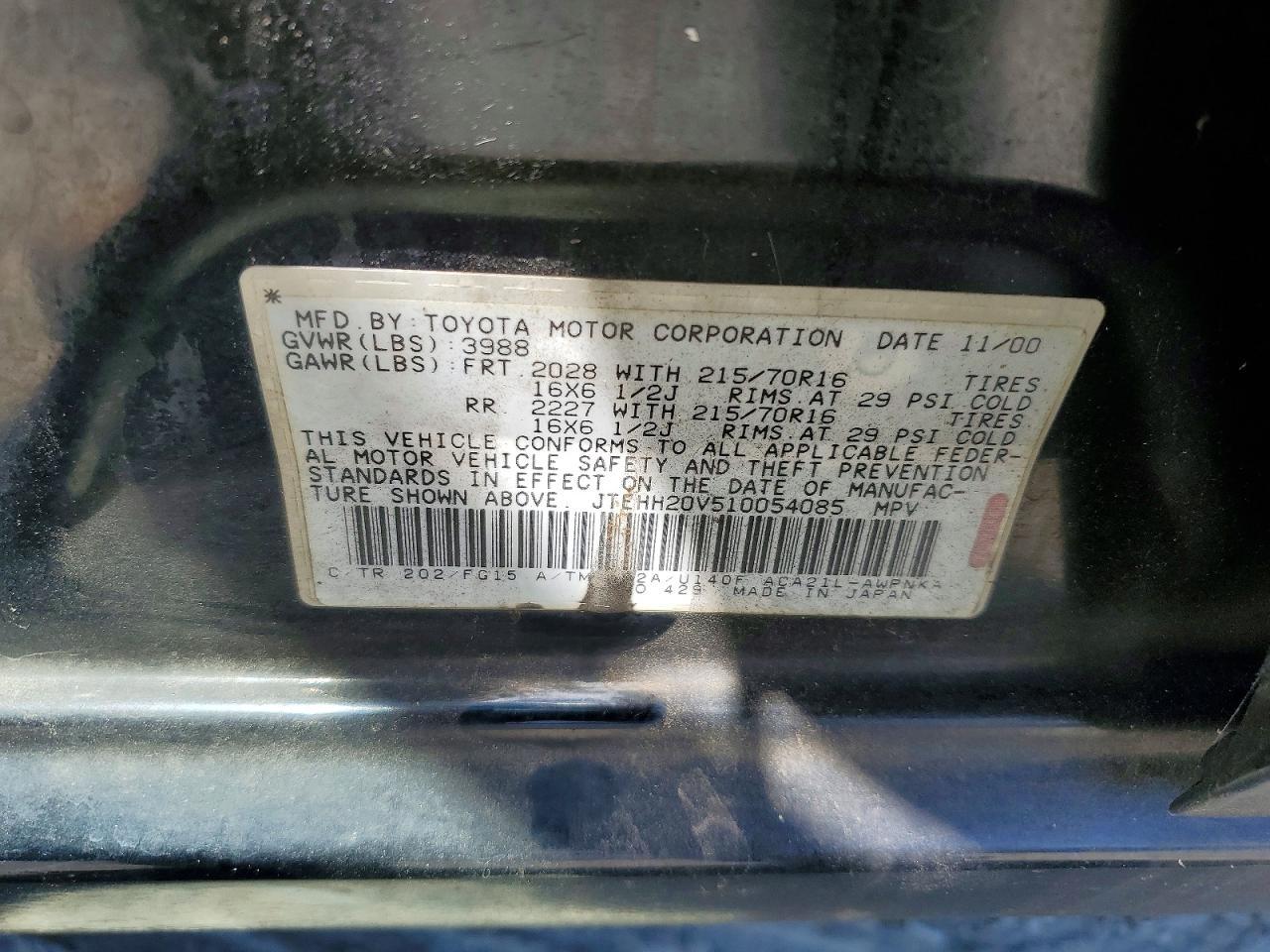 2001 TOYOTA RAV4