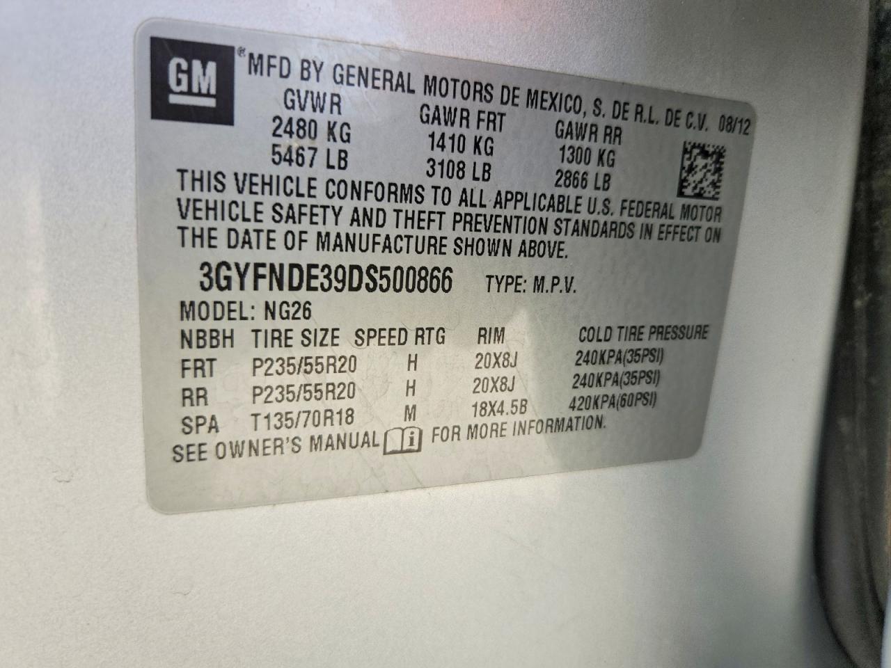 2013 CADILLAC SRX