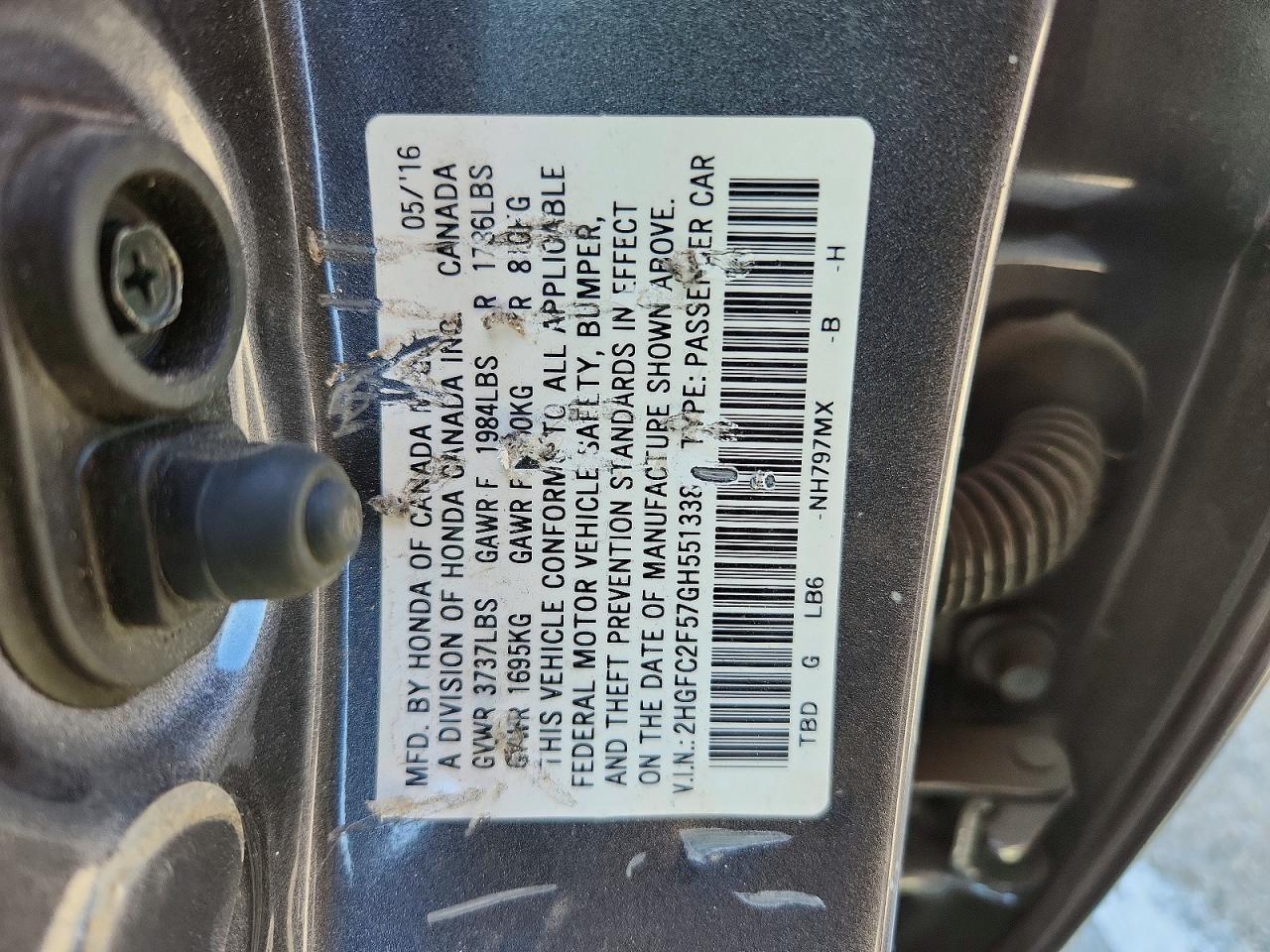 2016 HONDA CIVIC