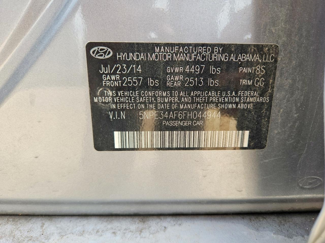 2015 HYUNDAI SONATA