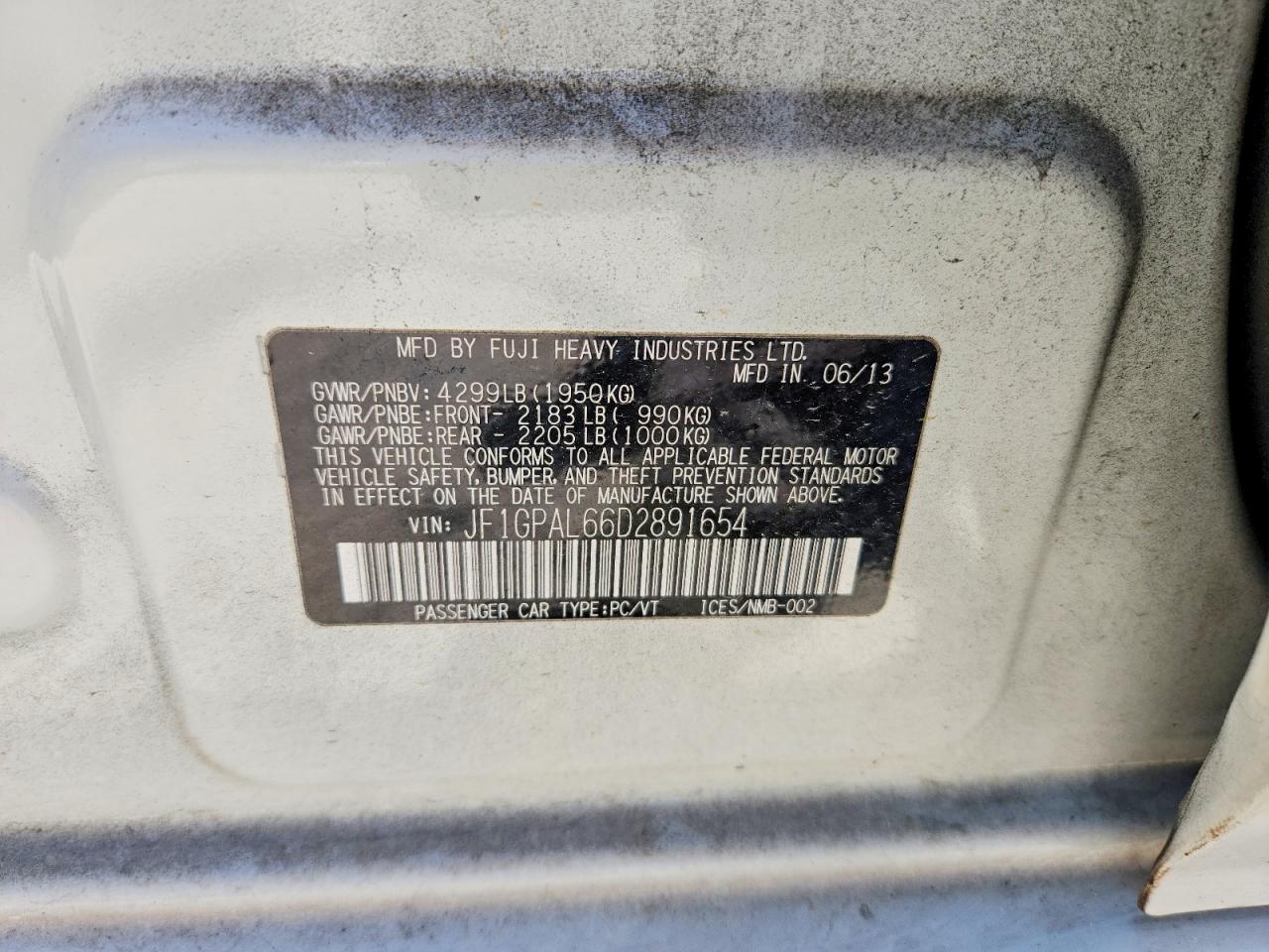 2013 SUBARU IMPREZA