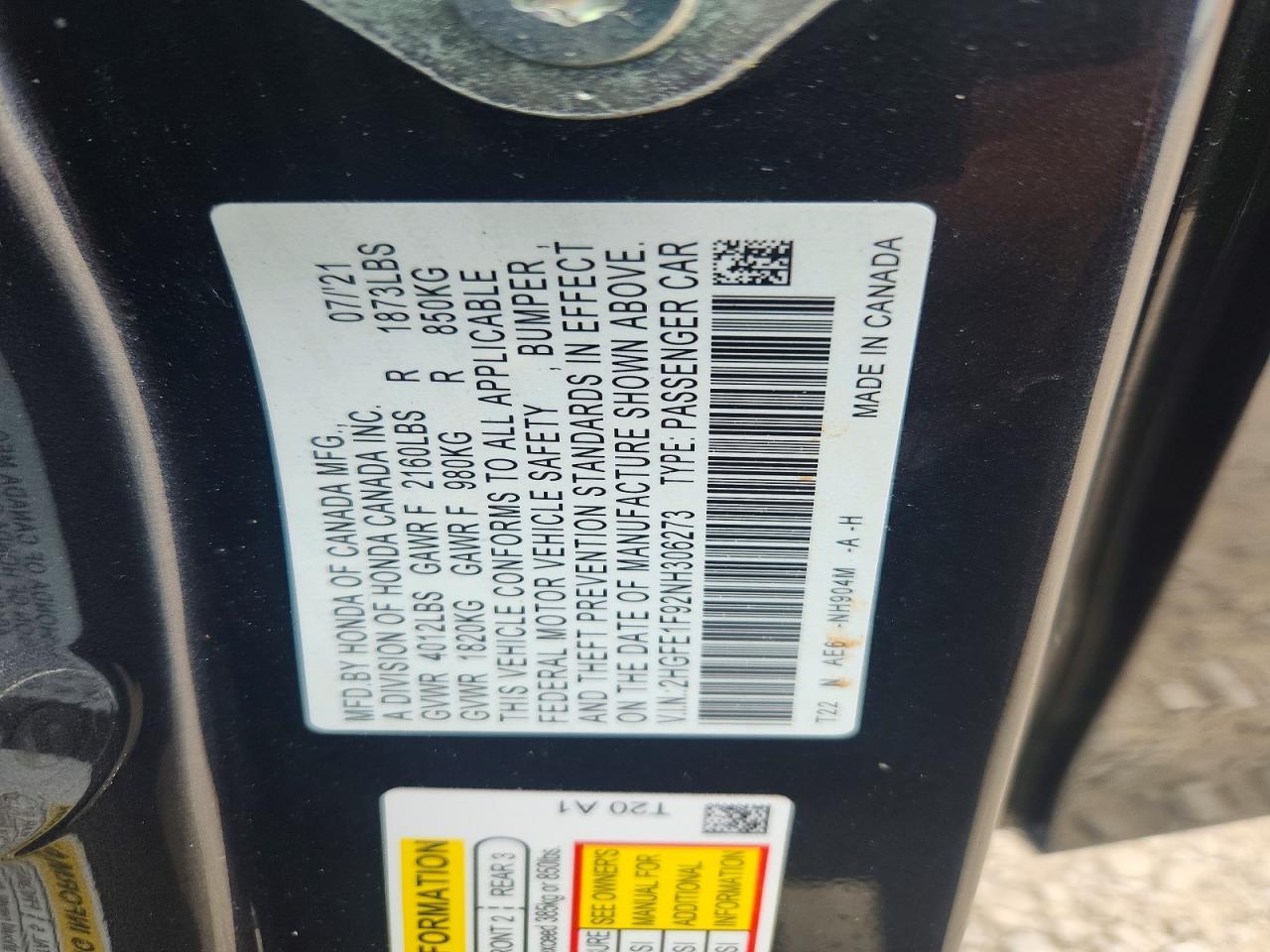 2022 HONDA CIVIC