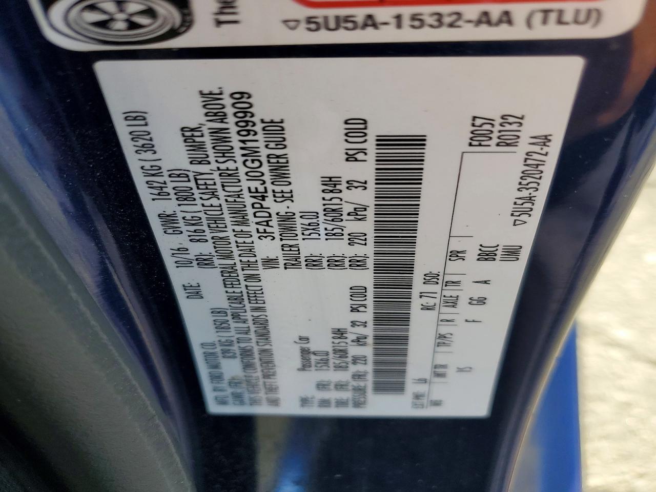 2016 FORD Fiesta