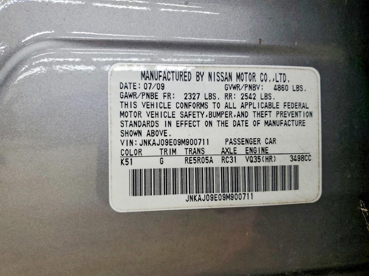 2009 Infi Ex35