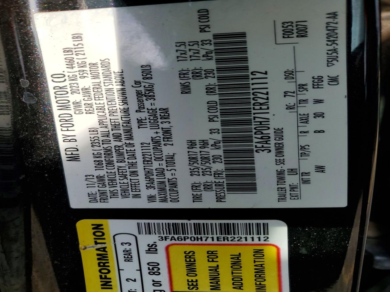 2014 FORD FUSION
