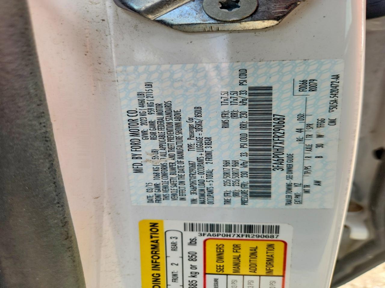 2015 FORD FUSION