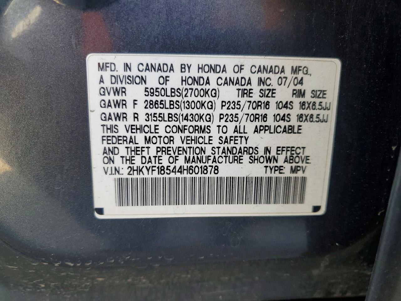 2004 HONDA PILOT