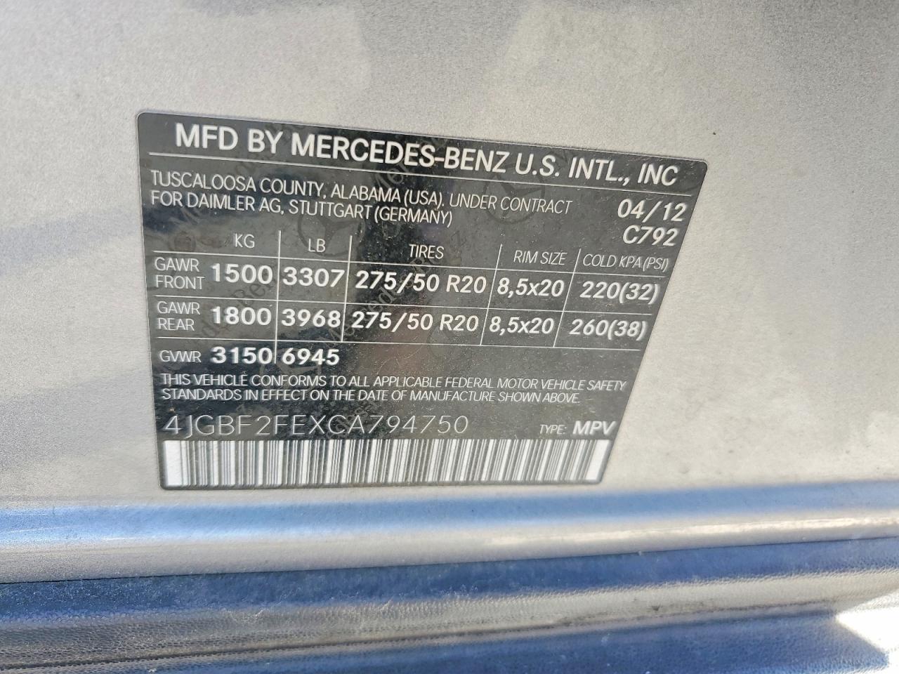 2012 MERCEDES-BENZ GL-Class