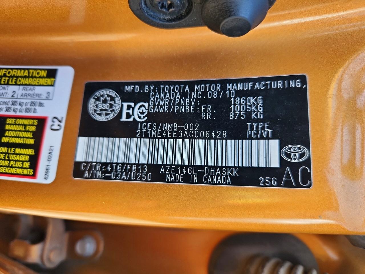 2010 TOYOTA COROLLA
