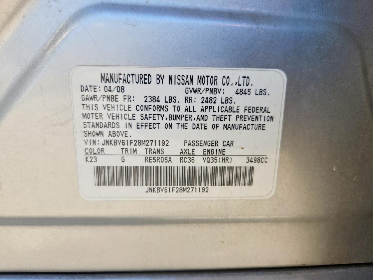 2008 INFINITI G35