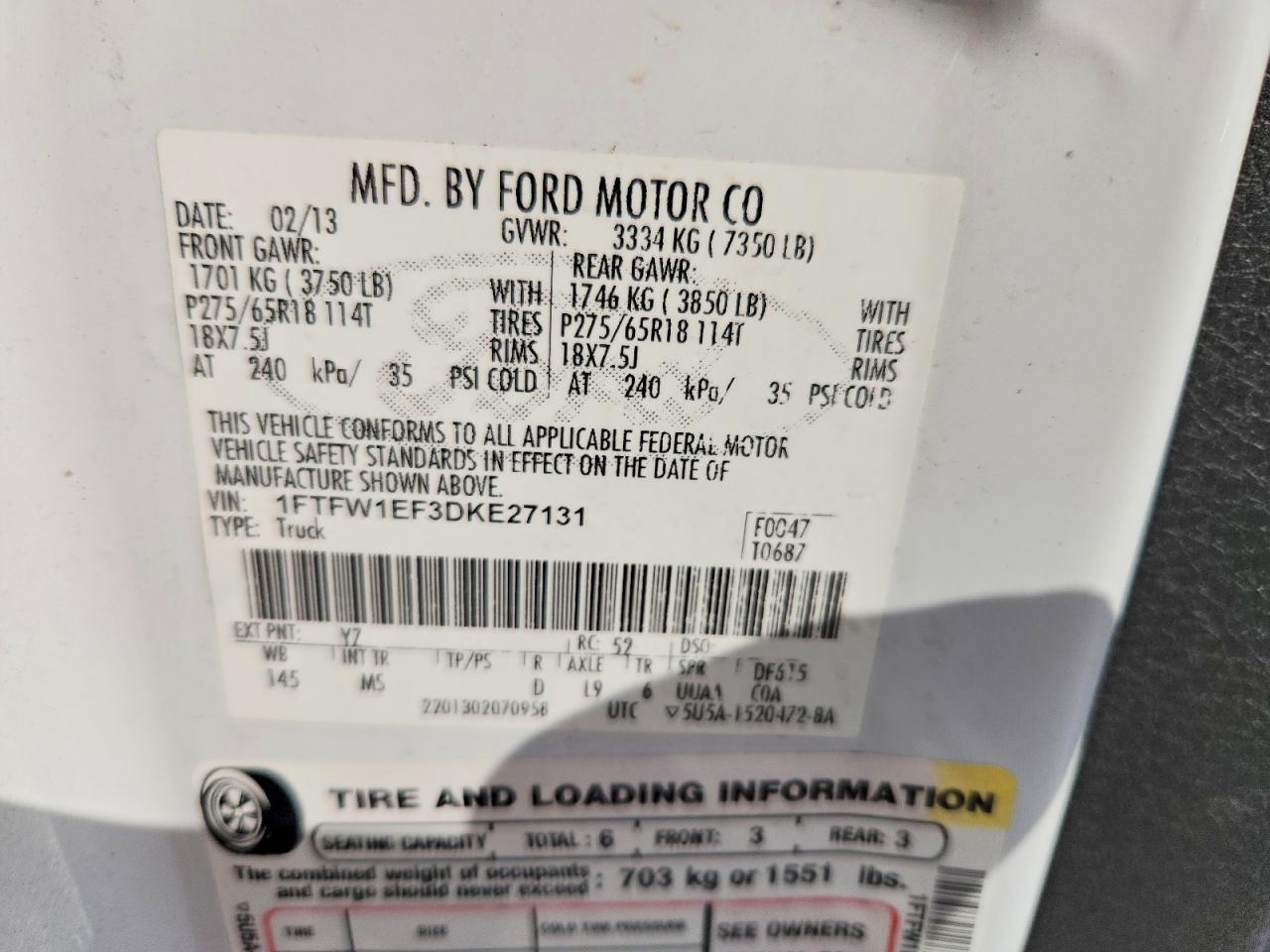 2013 FORD F-150 Lightning