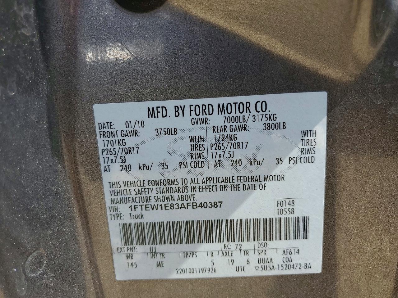 2010 FORD F-150 Lightning
