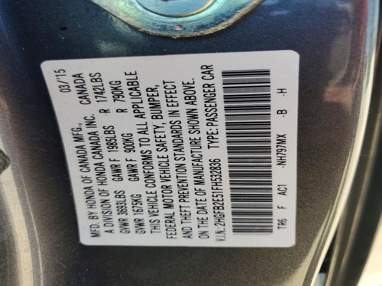 2015 HONDA CIVIC