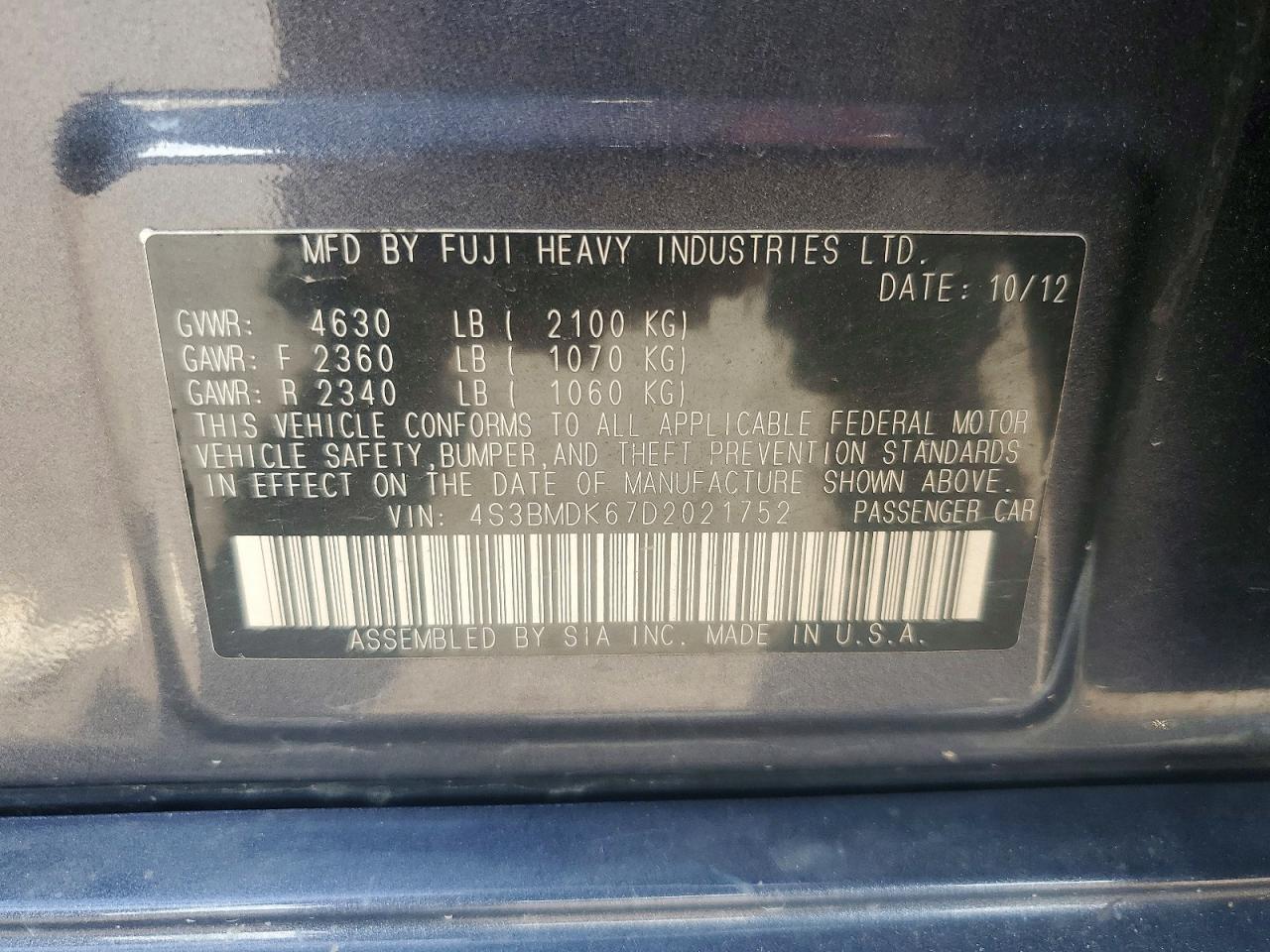 2013 SUBARU Legacy