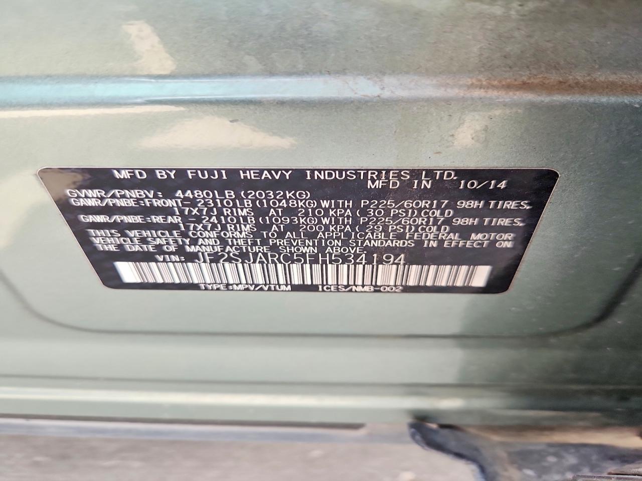 2015 SUBARU FORESTER