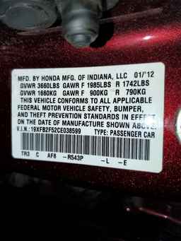 2012 HONDA CIVIC