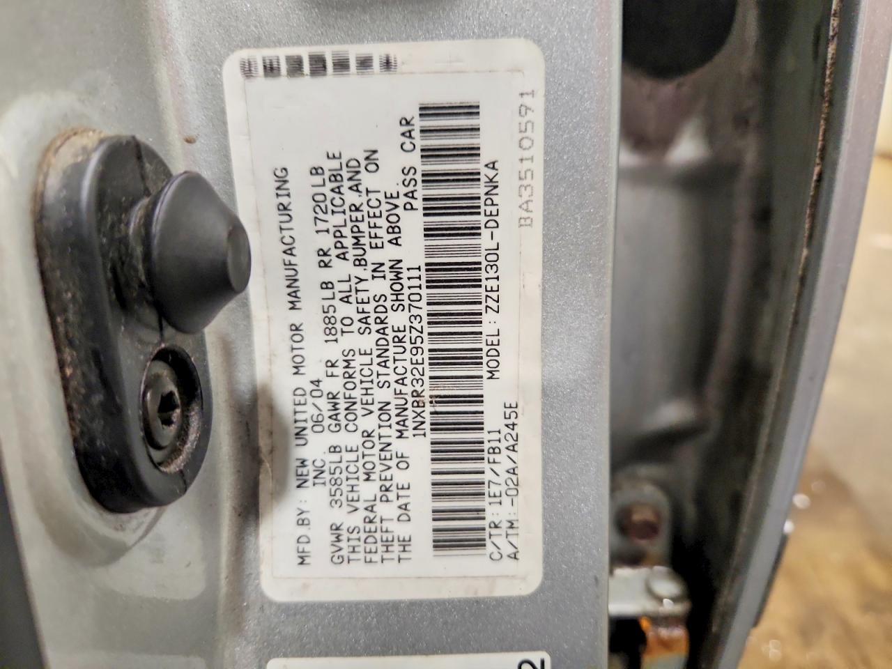 2005 TOYOTA COROLLA
