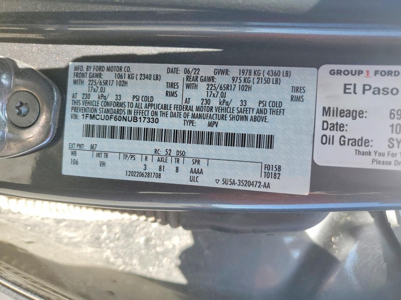 2022 FORD ESCAPE