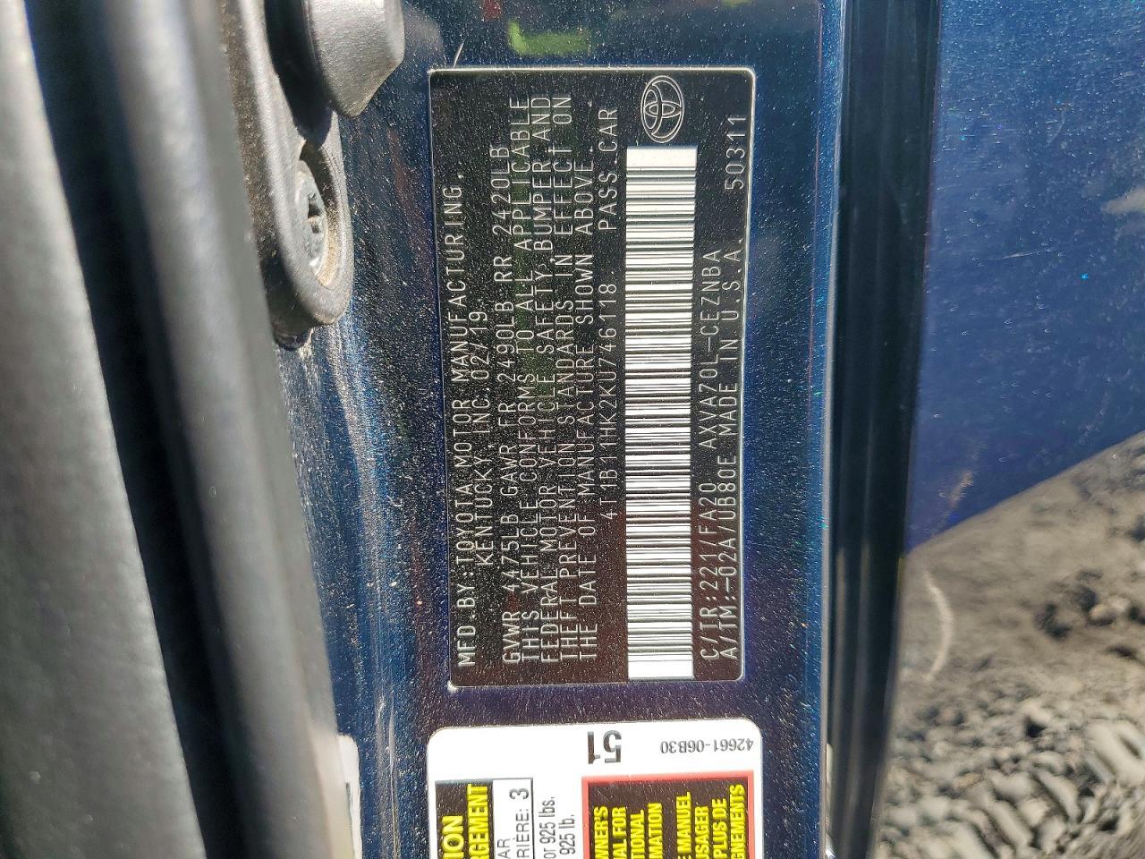 2019 TOYOTA CAMRY