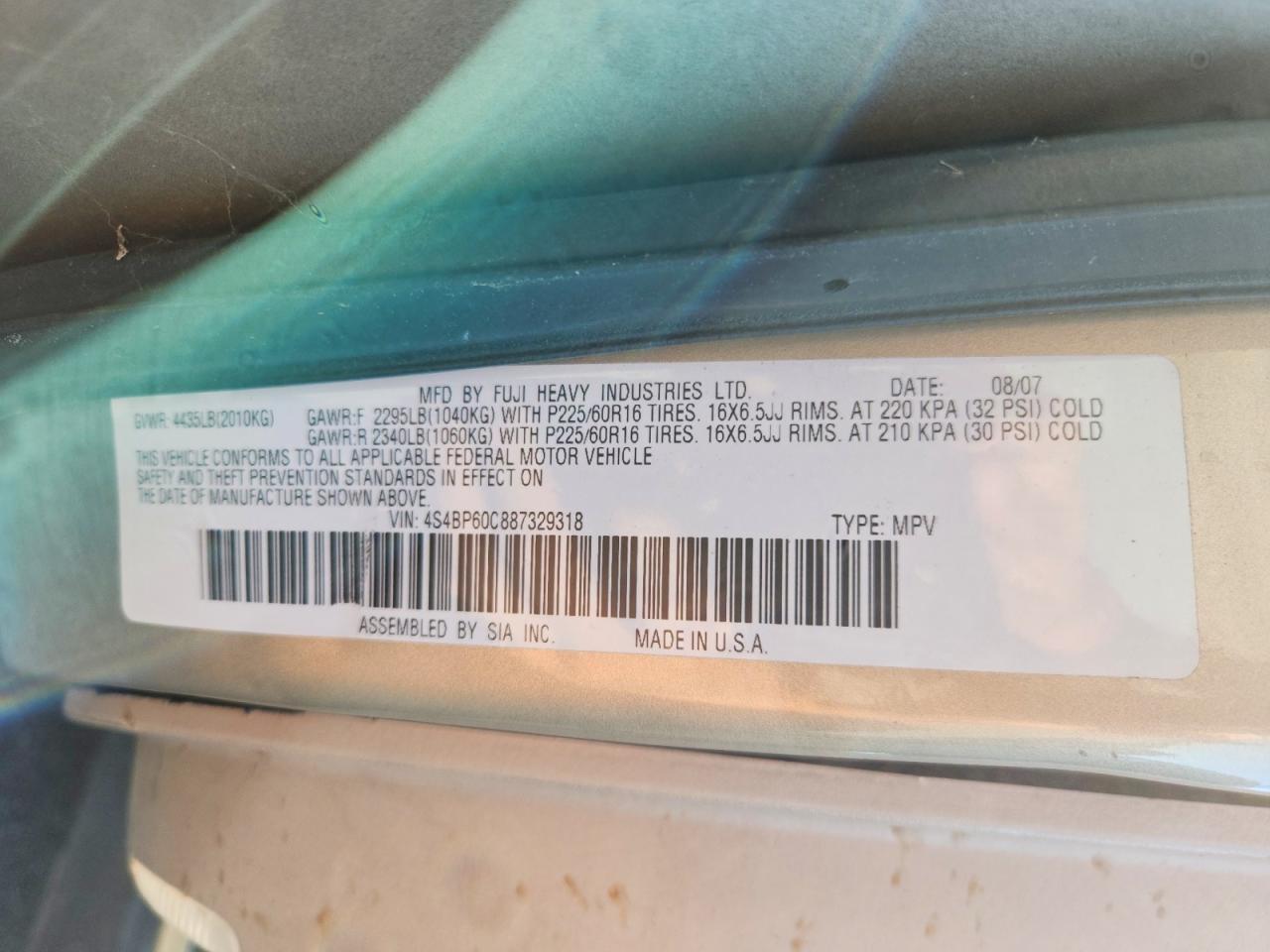 2008 SUBARU Outback